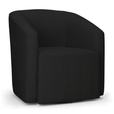 Poltrona Stella Max Linho Base Giratória - D'rossi Cor A79 Preto
