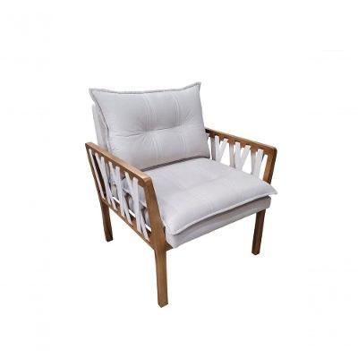 Poltrona Decorativa Luxo Safira Dora Bela Cor Marfim