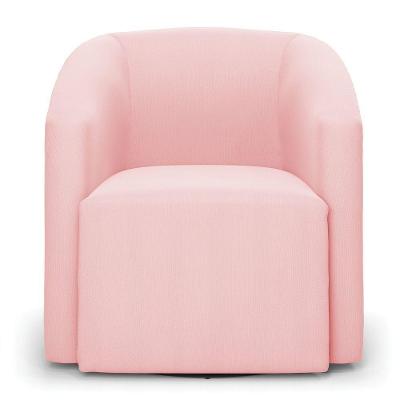 Poltrona Stella Max Suede Rosa Bebê Base Giratória - D'rossi