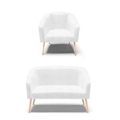 Kit 01 Namoradeira 02Lug E 01 Poltrona Stella Branco Natural