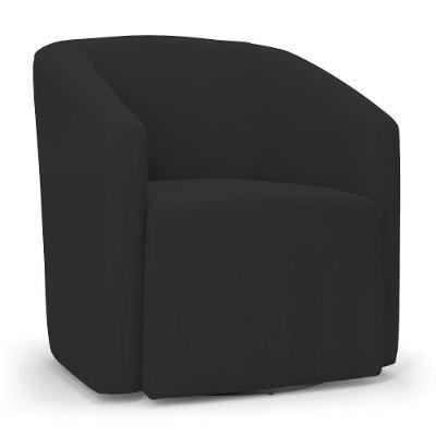 Poltrona Stella Max Veludo Preto Base Giratória - D'rossi