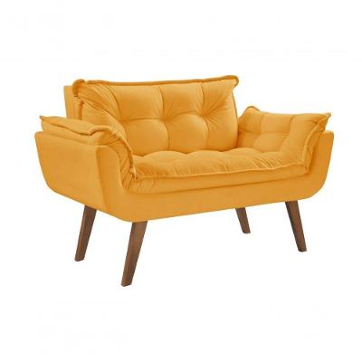 Poltrona Namoradeira Orion 2 Lugares Base Palito Amarelo