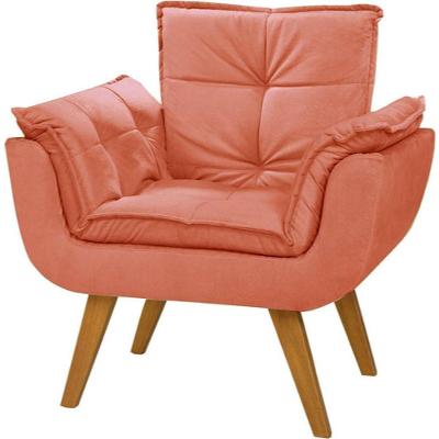 Poltrona Opala Suede Preto Dora Bela Rosa