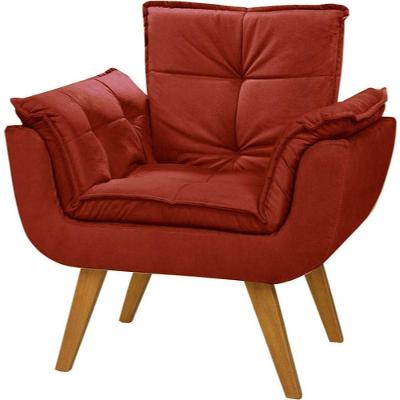 Poltrona Opala Suede Preto Dora Bela Verho Bordô