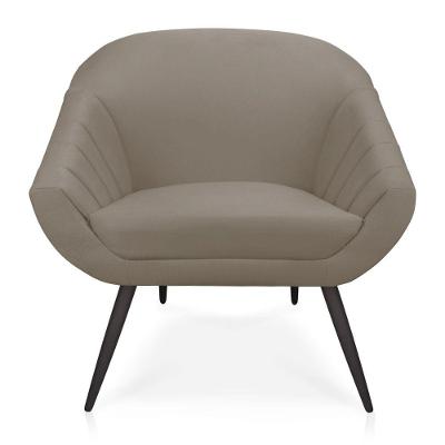 Kit 01 Namoradeira 02 Lugares e 02 Poltronas Giovana Suede Marrom Rato de Ferro