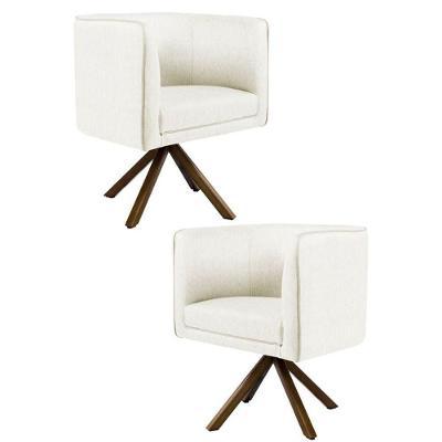 Kit 2 Poltronas Decorativas Base Giromad Madeira Betina B-309 Veludo Bege - Domi