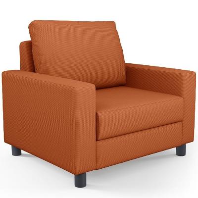 Poltrona Decorativa Para Sala De Estar E Recepção Malta L02 Tecido Terracota