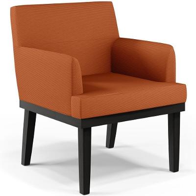 Poltrona Decorativa Para Sala De Estar Base Preto Beatriz W01 Tecido Terracota