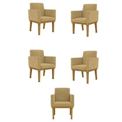 Kit 05 Poltronas Decorativa Reforçada Balaqui Decor Cor:capuccino