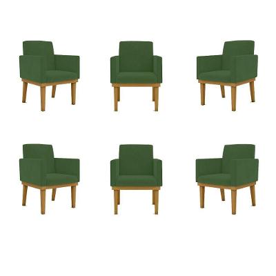 Kit 06 Poltronas Decorativa Reforçada Balaqui Decor Cor:verde