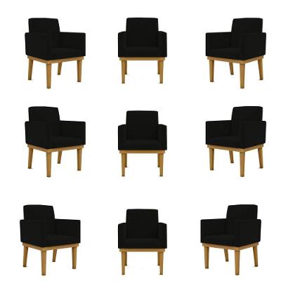 Kit 09 Poltronas Decorativa Reforçada Balaqui Decor Cor:preto