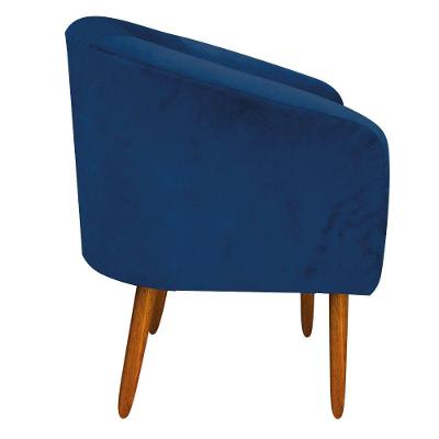 Kit 1 Namoradeira e 2 Poltronas Azul Marinho Pés Palito