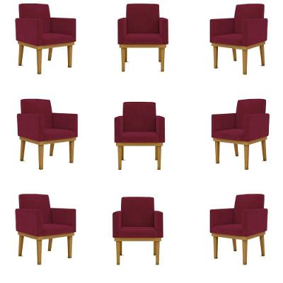 Kit 09 Poltronas Decorativa Reforçada Balaqui Decor Cor:marsala