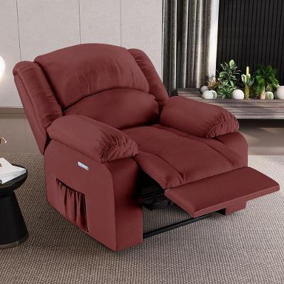 Poltrona Do Papai Reclinável Sala De Cinema Madrid Elétrica Touch Massagem Usb Pu Vermelho G23