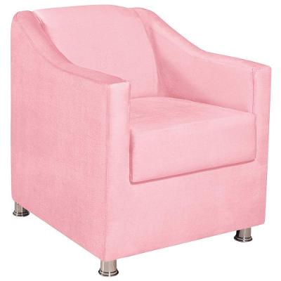Poltrona Decorativa Catar Suede - Amarena Móveis Cor Rosa Bebê