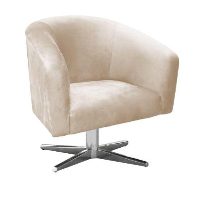 Poltrona Giratória Suede Bege