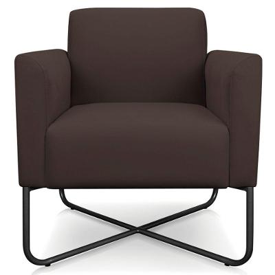 Poltrona Isabella Base X Suede Marrom preto