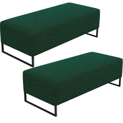 Kit 02 Puffs Decorativo Bali W01 120X50cm Bouclê Verde