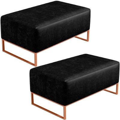 Kit 02 Puffs Decorativo Cléo 90Cm W01 Cobre Couríssimo Preto