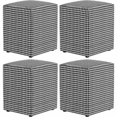 Kit 04 Puffs Quadrado Decorativo L02 Pied Poule - Lyam Decor
