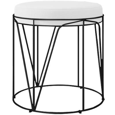 Puff Decorativo Aramado Preto Zaya L02 Corano Branco