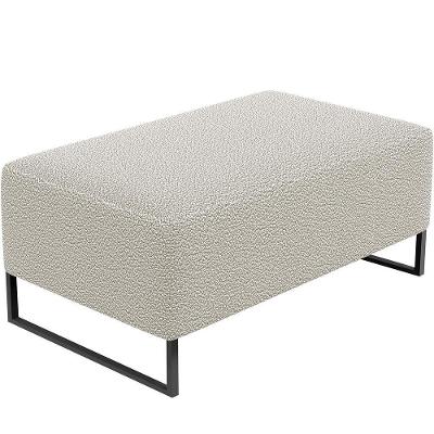 Puff Decorativo Cléo 90Cm Preto W01 Bouclê Creme