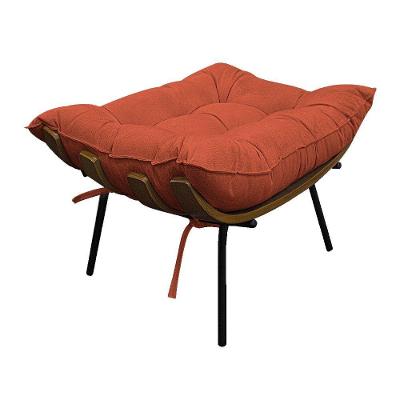 Puff Decorativo Costela Base Fixa Suede Terracota