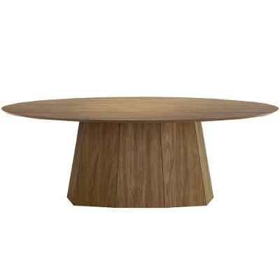 Mesa 8 Lugares 250cm Tampo Com Vidro Oval Talocan Nogueira