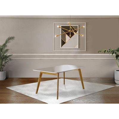 Mesa De Jantar 6 Lug Slim 160Cm Mel Com Off White