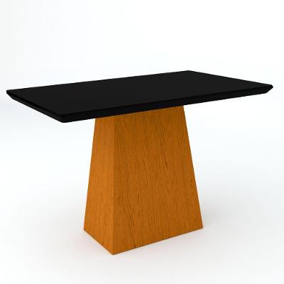 Mesa De Jantar 4 Lugares Tampo De Madeira Com Vidro 1,20m