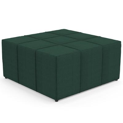 Puff Quadrado Milano 90x90cm W01 Linho Verde Musgo