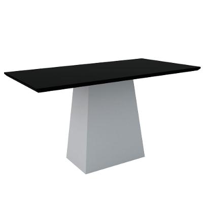 Mesa De Jantar 6 Lugares Tampo de Madeira Com Vidro 1,60m