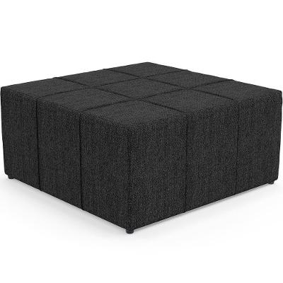 Puff Quadrado Milano 90x90cm W01 Linho Chumbo