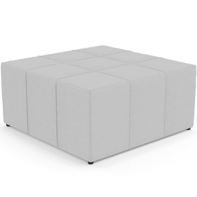 Puff Quadrado Milano 90x90cm W01 Linho Cinza