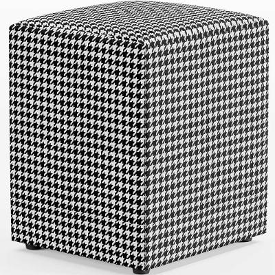 Puff Quadrado Decorativo Sala De Estar L02 Pied Poule