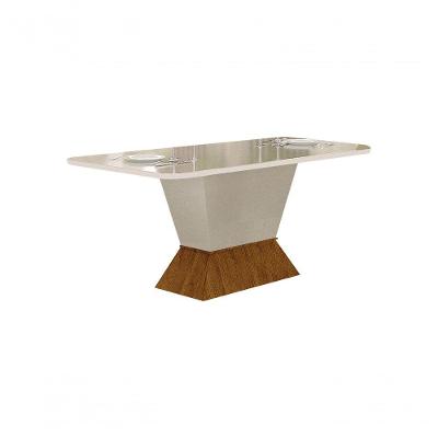 Mesa De Jantar 6 Lugares 1,80M Tampo Copo Mdf/Vidro Larissa