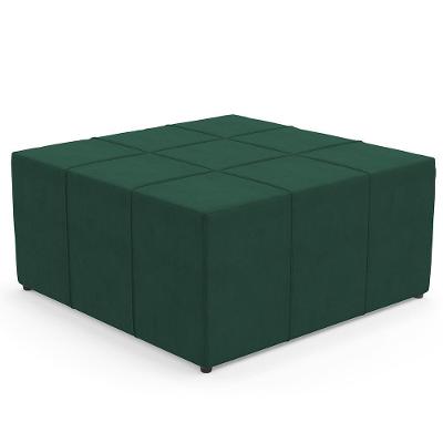 Puff Quadrado Milano 90x90cm W01 Suede Verde Musgo