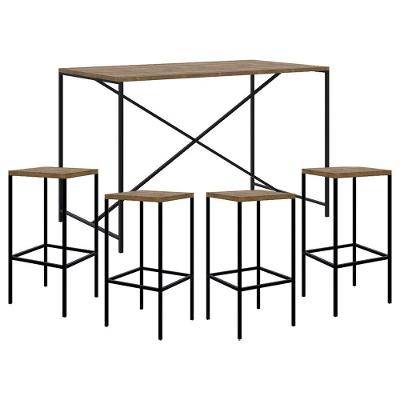 Mesa de Jantar com 2 Banquetas Altas Steel Quadra Vermont