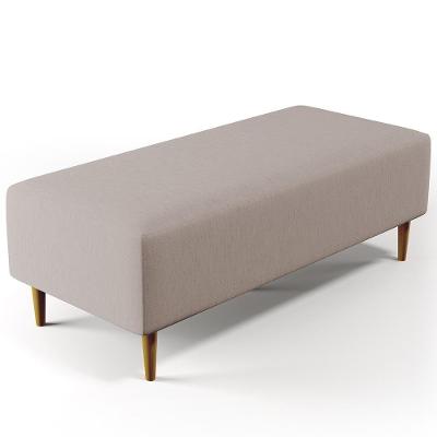 Puff Sala De Estar Bali W01 Pés Palito 120x50 Cm Linho Bege