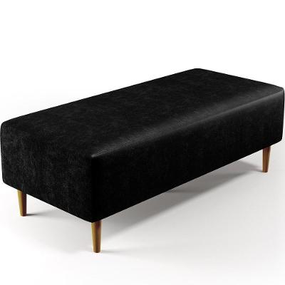 Puff Sala De Estar Pés Palito 120x50 Cm Couríssimo Preto