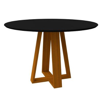 Mesa De Jantar Para 4 Lugares Tampo 1,20m Vitoria Ypê Preto New Ceval