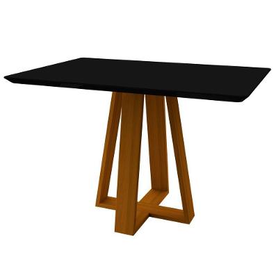 Mesa De Jantar Para 4 Lugares Tampo 1,20m Lectus Ypê Preto New Ceval