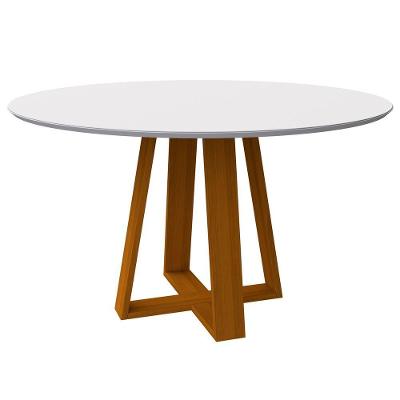 Mesa De Jantar Para 4 Ou 6 Lugares Tampo 1,35m Vitoria Ypê Off White New Ceval