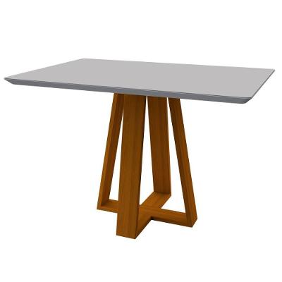 Mesa De Jantar Para 4 Lugares Tampo 1,20m Lectus Ypê Off White New Ceval