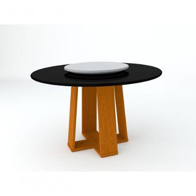 Mesa De Jantar Redonda 1,35M Ypê/Preto/Off White