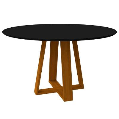 Mesa De Jantar Para 4 Ou 6 Lugares Tampo 1,35m Vitoria Ypê Preto New Ceval