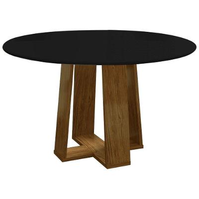 Mesa De Jantar Redonda 6 Lugares 135cm Ella N02 Ypê/preto