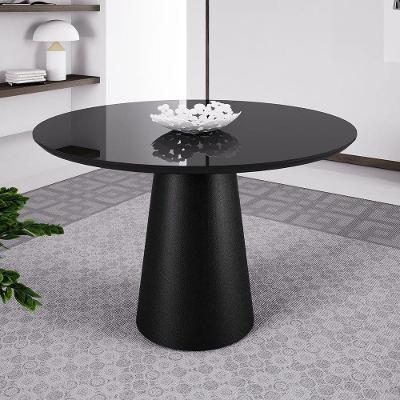 Mesa de Jantar Redonda Cone Diâmetro 130cm Laca Preta