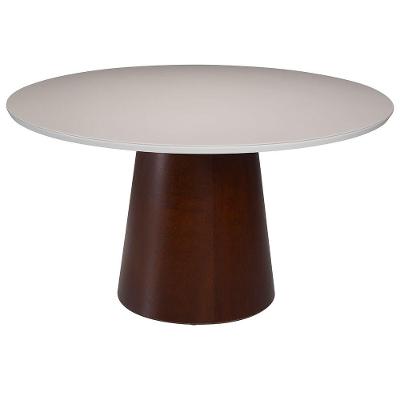 Mesa de Jantar Redonda Cone Diâmetro 140cm Laca Branca