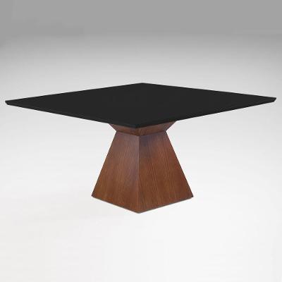 Mesa de Jantar Trapézio 130cm X 130cm Laca Preta